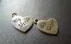 Accessories - 20 Pcs Of Antique Gold Flat Heart Charms 17mm A1354