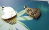 Accessories - 20 Pcs Of Antique Gold Flat Heart Charms 17mm A1354