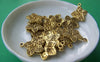 Accessories - 20 Pcs Of Antique Gold Flower Charms 18x21mm A674