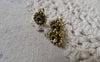 Accessories - 20 Pcs Of Antique Gold Flower Earring Posts With Loop Steel Pin 9mm A6846