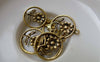 Accessories - 20 Pcs Of Antique Gold Flower Ring Charms 17.5mm A6704