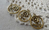 Accessories - 20 Pcs Of Antique Gold Flower Ring Charms 17.5mm A6704