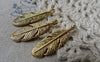 Accessories - 20 Pcs Of Antique Gold Lovely Feather Leaf Charms 9x30mm A6871