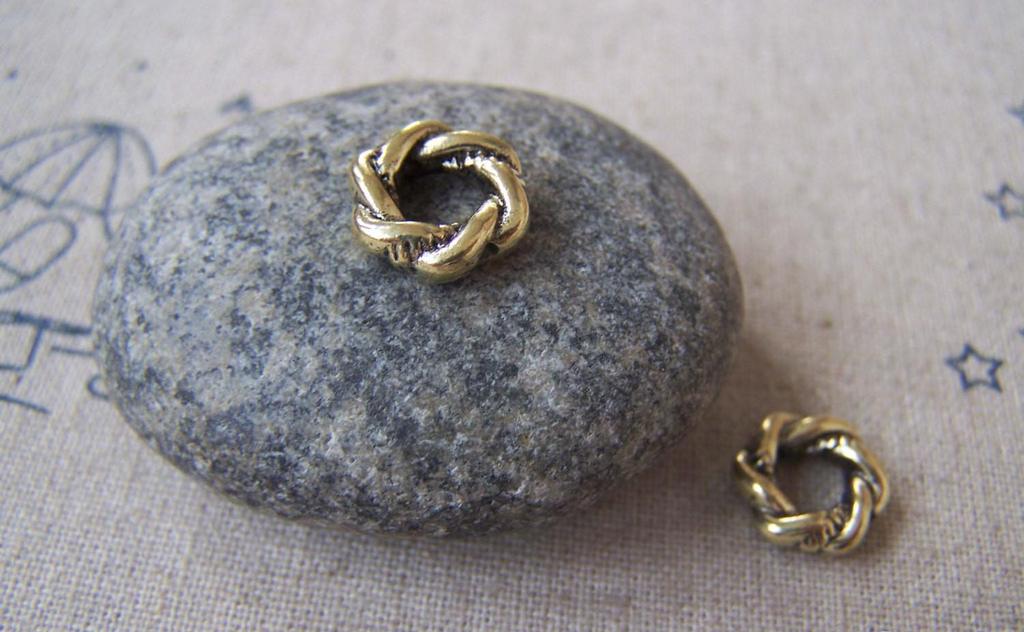 Accessories - 20 Pcs Of Antique Gold Lovely Twisted Coiled Ring 3x11mm A4484