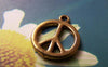Accessories - 20 Pcs Of Antique Gold Peace Symbol Charms 12mm A3659