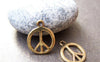Accessories - 20 Pcs Of Antique Gold Peace Symbol Charms 12mm A3659