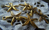 Accessories - 20 Pcs Of Antique Gold Textured Starfish Charms 16x20mm A1140