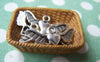 Accessories - 20 Pcs Of Antique Silver 3D Heart Wing Charms 10x28mm A898