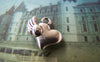 Accessories - 20 Pcs Of Antique Silver 3D Heart Wing Charms 14x14mm A5372