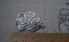 Accessories - 20 Pcs Of Antique Silver Abstract Textured Round Pendant Charms 19x24mm A2470