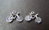 Accessories - 20 Pcs Of Antique Silver Bicycle Bike Charms 14x16mm A934