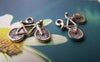 Accessories - 20 Pcs Of Antique Silver Bicycle Bike Charms 14x16mm A934