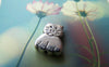 Accessories - 20 Pcs Of Antique Silver Cat Beads Double Sided 9x12mm A3428