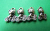 Accessories - 20 Pcs Of Antique Silver Cat Riding Bicycle Charms 7x12mm A1137