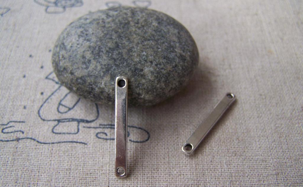 Accessories - 20 Pcs Of Antique Silver Connecting Rod Bar Link Charms 2x26mm A4249