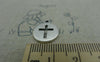 Accessories - 20 Pcs Of Antique Silver Cross Filigree Round Cut Out Charms Pendant 14x17mm A5874