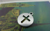 Accessories - 20 Pcs Of Antique Silver Cross Filigree Round Cut Out Charms Pendant 14x17mm A5874