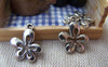 Accessories - 20 Pcs Of Antique Silver Cut Out Flower Charms Pendants 13x14mm A1015