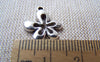 Accessories - 20 Pcs Of Antique Silver Cut Out Flower Charms Pendants 13x14mm A1015