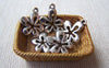 Accessories - 20 Pcs Of Antique Silver Cut Out Flower Charms Pendants 13x14mm A1015