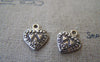 Accessories - 20 Pcs Of Antique Silver Double Heart Charms 12mm A2338