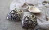 Accessories - 20 Pcs Of Antique Silver Double Heart Charms 12mm A2338