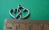 Accessories - 20 Pcs Of Antique Silver Double Heart Charms 16x20mm A920