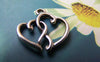 Accessories - 20 Pcs Of Antique Silver Double Heart Charms 16x20mm A920