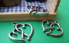 Accessories - 20 Pcs Of Antique Silver Double Heart Charms 16x20mm A920