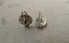 Accessories - 20 Pcs Of Antique Silver Earring Posts With Loop Steel Pin 10.5x15mm A6227