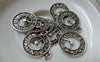 Accessories - 20 Pcs Of Antique Silver Filigree Clock Charms 20x25mm A6139