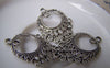 Accessories - 20 Pcs Of Antique Silver Filigree Drop Chandelier Earring Drops Pendant Charms 24x32mm A1064