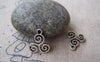Accessories - 20 Pcs Of Antique Silver Filigree Flower Spiral Coiled Charms 13x16mm A1950
