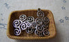 Accessories - 20 Pcs Of Antique Silver Filigree Flower Spiral Coiled Charms 13x16mm A1950