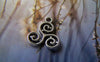 Accessories - 20 Pcs Of Antique Silver Filigree Flower Spiral Coiled Charms 13x16mm A1950