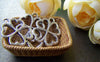 Accessories - 20 Pcs Of Antique Silver Filigree Four-Leaf Clover Lucky Flower Charms 17x25mm A3426