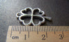 Accessories - 20 Pcs Of Antique Silver Filigree Four-Leaf Clover Lucky Flower Charms 17x25mm A3426