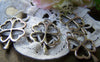 Accessories - 20 Pcs Of Antique Silver Filigree Four-Leaf Clover Lucky Flower Charms 17x25mm A3426