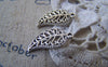 Accessories - 20 Pcs Of Antique Silver Filigree Leaf Charms 10x16mm A4162