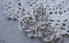Accessories - 20 Pcs Of Antique Silver Filigree Star Ring Charms 20mm A7677