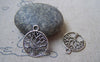 Accessories - 20 Pcs Of Antique Silver Flat Filigree Life Tree Ring Charms 20x24mm A4938