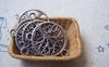 Accessories - 20 Pcs Of Antique Silver Flat Filigree Life Tree Ring Charms 20x24mm A4938