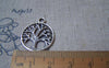 Accessories - 20 Pcs Of Antique Silver Flat Filigree Life Tree Ring Charms 20x24mm A4938