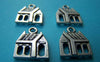 Accessories - 20 Pcs Of Antique Silver Flat House Charms 13x16mm A890
