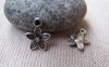 Accessories - 20 Pcs Of Antique Silver Flower Charms Pendants 11mm A1062
