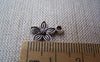 Accessories - 20 Pcs Of Antique Silver Flower Charms Pendants 11mm A1062