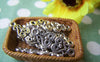 Accessories - 20 Pcs Of Antique Silver Flower Connector Charms 8.5x25mm A969