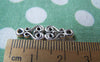 Accessories - 20 Pcs Of Antique Silver Flower Connector Charms 8.5x25mm A969