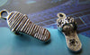 Accessories - 20 Pcs Of Antique Silver Flower Flip Flop Charms 10x20mm A3287