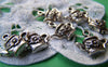 Accessories - 20 Pcs Of Antique Silver Flower Half Teapot Charms 14x15mm A1290
